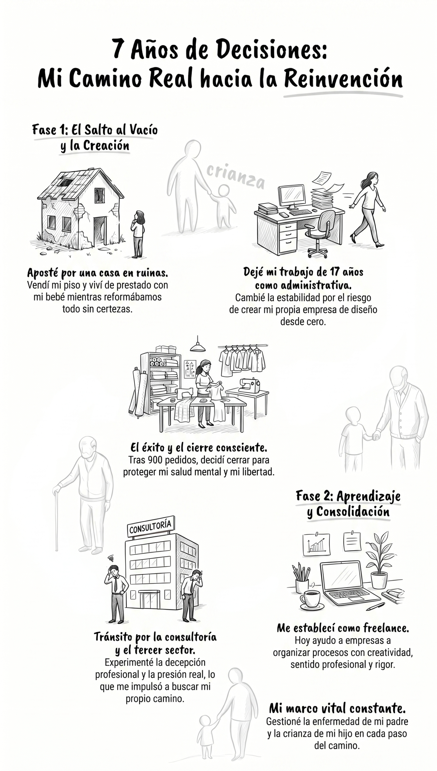 Infografía: 7 Años de Decisiones, Mi Camino Real hacia la Reinvención